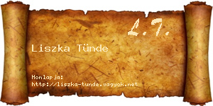 Liszka Tünde névjegykártya